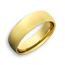 Tungsten Ring Domed Yellow Gold Plated Glossy Finish Band