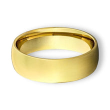 Tungsten Ring Domed Yellow Gold Plated Glossy Finish Band