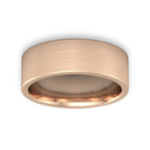 Tungsten Ring Flat Satin Finish Brushed Rose Gold Plated Band