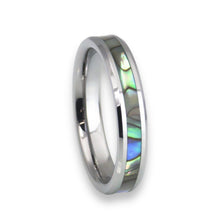 Tungsten Ring Mother Of Pearl Inlay Unique Band