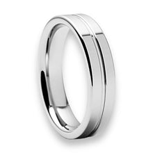 Tungsten Ring Polished Groove Center Triple Line Groove Edges Size 14 Band