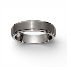 Tungsten Ring Step Edges Silver Brushed Matte Finish Band Durable Scratch Resistant Unisex Wedding Band - Ring