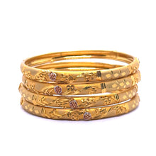 Vintage-Inspired Yellow Gold Plated Bangle 500ml with Detailed Geometric Engravings and Traditional Electroplated 1