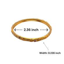 Vintage-Inspired Yellow Gold Plated Bangle 500ml with Detailed Geometric Engravings and Traditional Electroplated 1