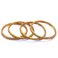 Vintage-Inspired Yellow Gold Plated Bangle 500ml with Detailed Geometric Engravings and Traditional Electroplated 1