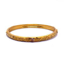 Vintage-Inspired Yellow Gold Plated Bangle 500ml with Detailed Geometric Engravings and Traditional Electroplated 1
