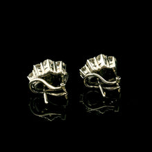 Vintage Timeless Diamond Cluster Halo 18K White Gold Stud Bridal Earring - Earrings