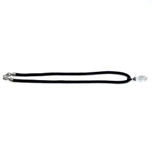 White Crystal Stone Pendant 20mm Drop Shape With Black Twisted Cord Necklace Symbol Of Purity Clarity And Calm Energy