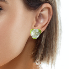 Handmade Earrings Fish Scales White Rose Jewelry