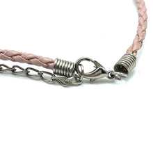 White Glass Drop Stone 16mm With Light Pink Twisted Cord Pendant Necklace Inspired By Soft Tones And Minimal Elegance