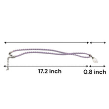 White Glass Drop Stone 16mm With Purple Twisted Cord Pendant Necklace Designed For Elegant Styling And Calm Visual