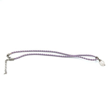 White Glass Drop Stone 16mm With Purple Twisted Cord Pendant Necklace Designed For Elegant Styling And Calm Visual