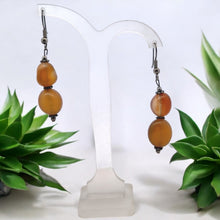 Yellow Chalcedony Tumble Plain Dangle Gemstone Earrings