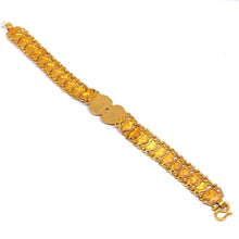 Yellow Gold Micron Plated Bracelet – Engraved Hearts & Layered Chain Design - Bracelet