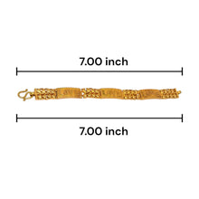 Yellow Gold Micron Plated Bracelet – Engraved Love Initials & Heart Motifs - Bracelet