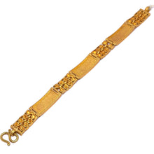 Yellow Gold Micron Plated Bracelet – Engraved Love Initials & Heart Motifs - Bracelet