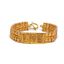 Yellow Gold Micron Plated Bracelet – Engraved Love Initials & Heart Motifs - Bracelet