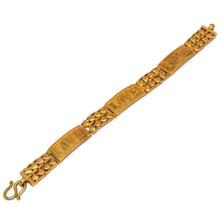 Yellow Gold Micron Plated Bracelet – Engraved Love Initials & Heart Motifs - Bracelet