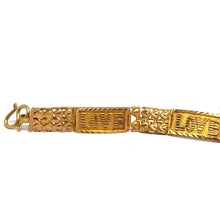 Yellow Gold Micron Plated Bracelet – Engraved Love Initials & Heart Motifs - Bracelet
