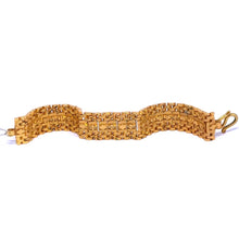 Yellow Gold Micron Plated Bracelet for Men – Bold Texture & Geometric Detail - Bracelet