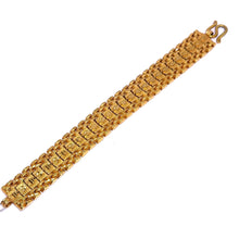 Yellow Gold Micron Plated Bracelet for Men – Bold Texture & Geometric Detail - Bracelet