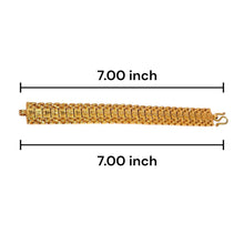 Yellow Gold Micron Plated Bracelet for Men – Bold Texture & Geometric Detail - Bracelet