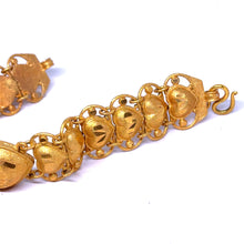 Yellow Gold Micron Plated Heart Bracelet – Micron Finish & Fine Engraving - Bracelet