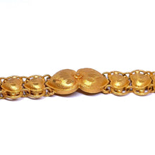 Yellow Gold Micron Plated Heart Bracelet – Micron Finish & Fine Engraving - Bracelet