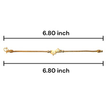 Yellow Gold Micron Plated Snake Chain Bracelet – Heart & Star Charms with CZ Sparkle - Bracelet