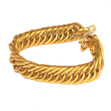 Yellow Gold Plated Rope Bracelet – Twisted Loop Chain in Bold Statement Design - Bracelet