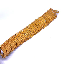 Yellow Micron Gold Plated Star Bracelet – Geometric Textured Linked Edge Detail - Bracelet