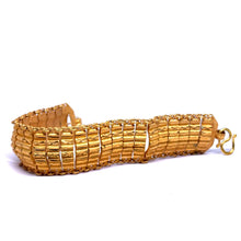 Yellow Micron Gold Plated Star Bracelet – Geometric Textured Linked Edge Detail - Bracelet