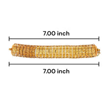 Yellow Micron Gold Plated Star Bracelet – Geometric Textured Linked Edge Detail - Bracelet