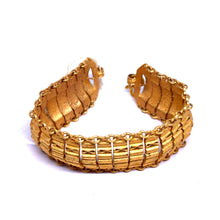 Yellow Micron Gold Plated Star Bracelet – Geometric Textured Linked Edge Detail - Bracelet