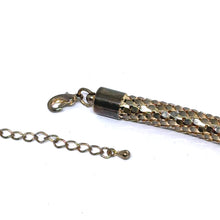 Yellow-Tone Shiny Snake Scale Linked Tube Necklace – Bold Modern Choker-Style Fashion Jewelry - Necklace