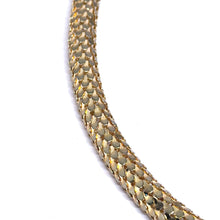 Yellow-Tone Shiny Snake Scale Linked Tube Necklace – Bold Modern Choker-Style Fashion Jewelry - Necklace