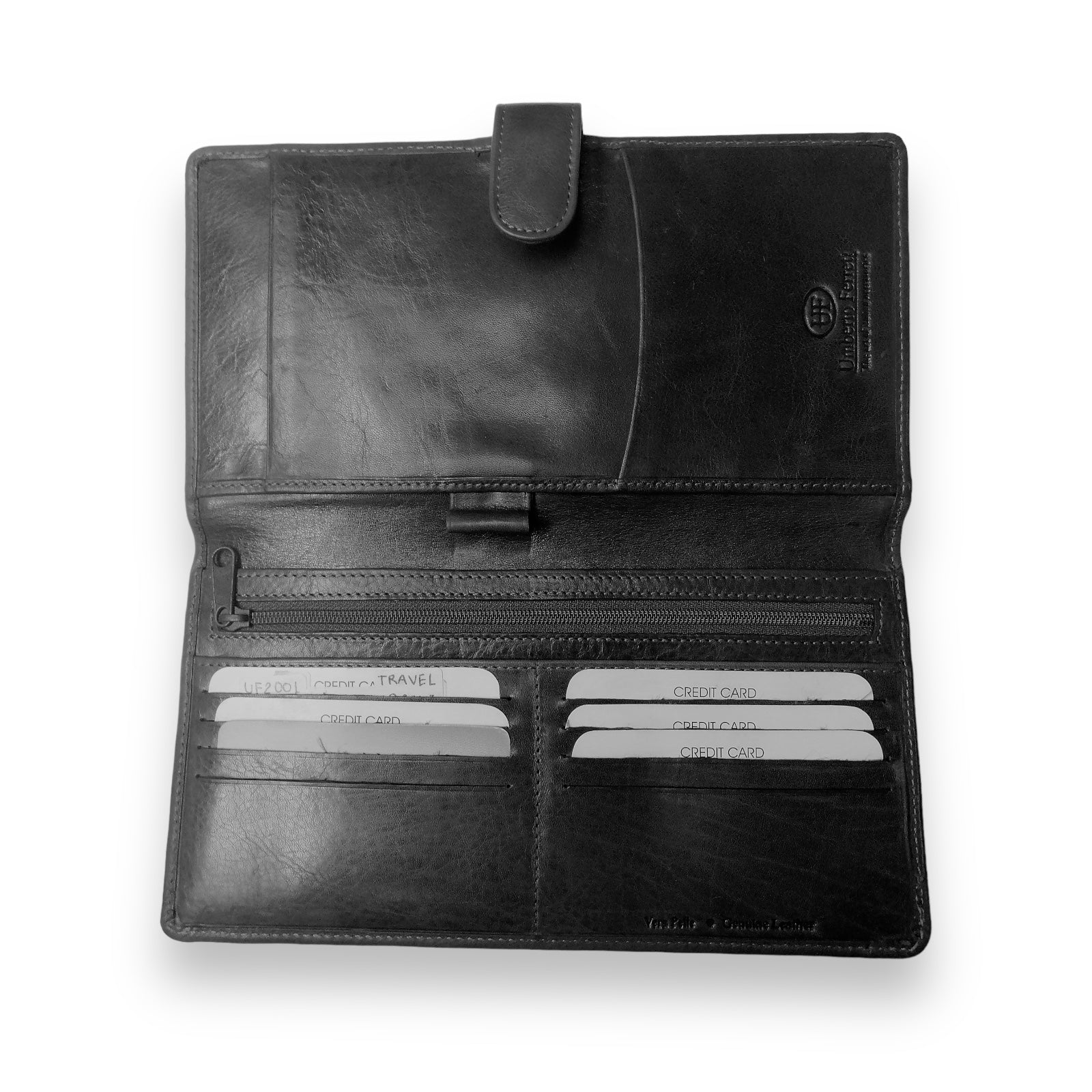 Travel Wallet Leather Umberto Ferreti Made In Italy Organizer