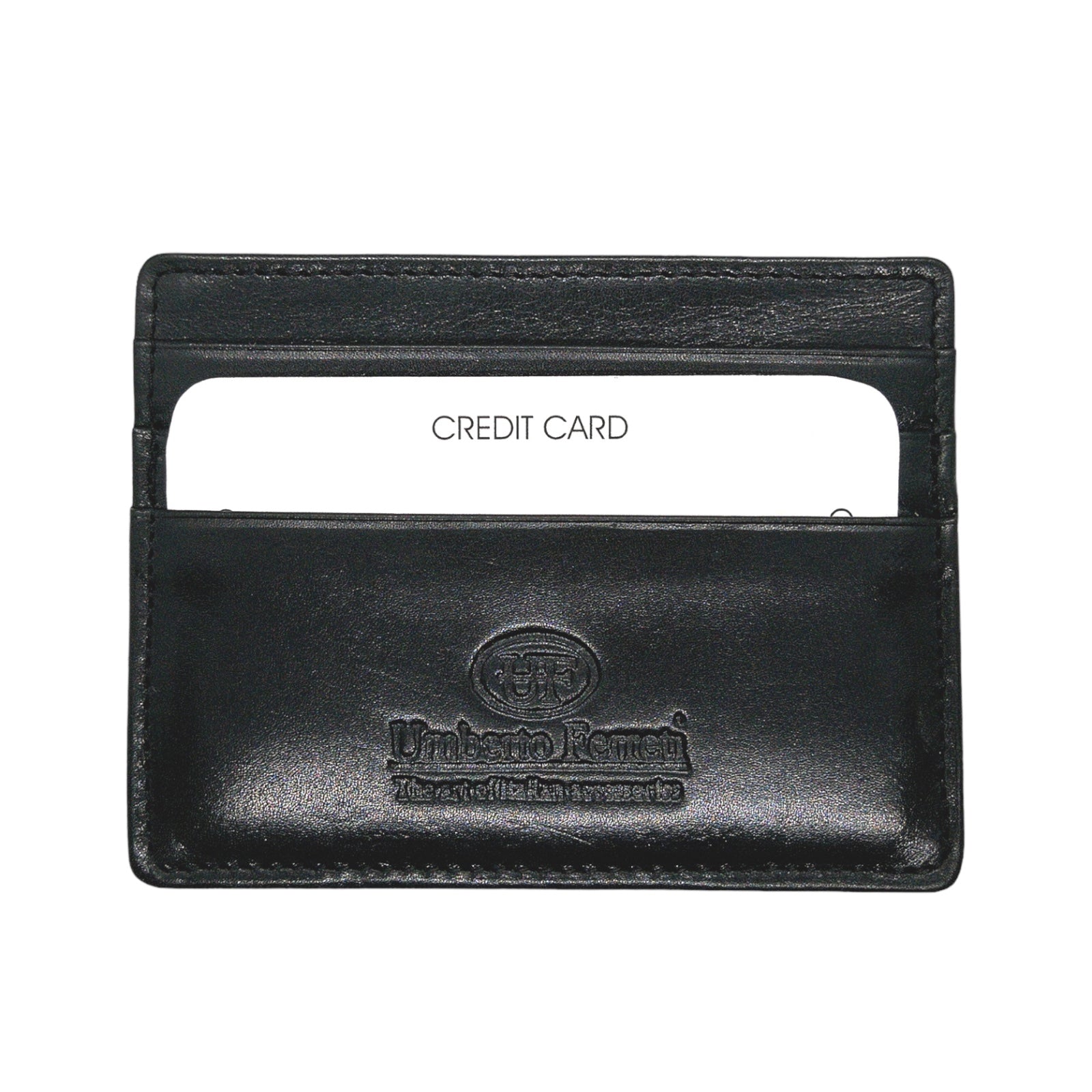 Credit Card Holder Leather Umberto Ferreti Made In Italy Organizer